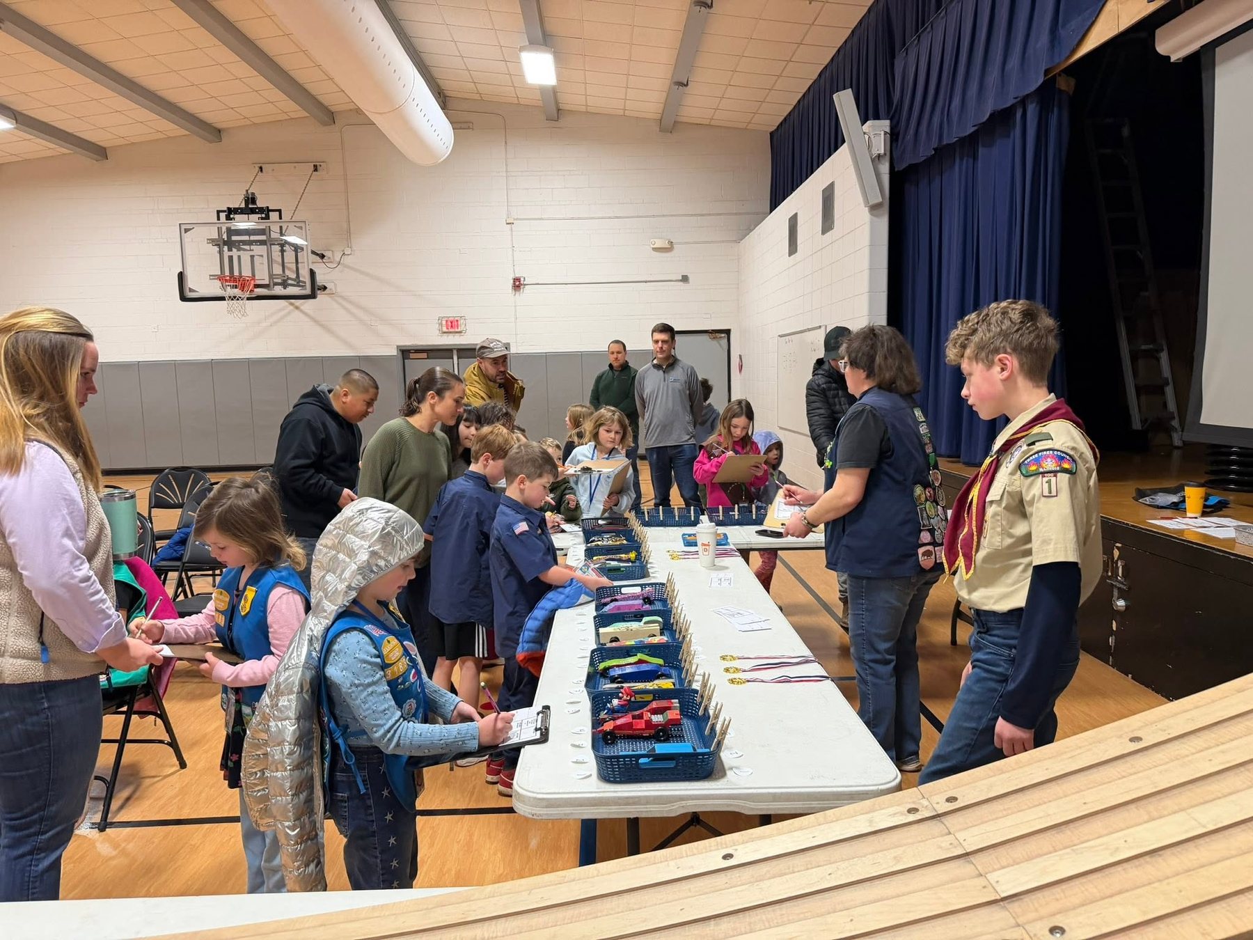 Pack 154 families at a Pinewood Derby activity