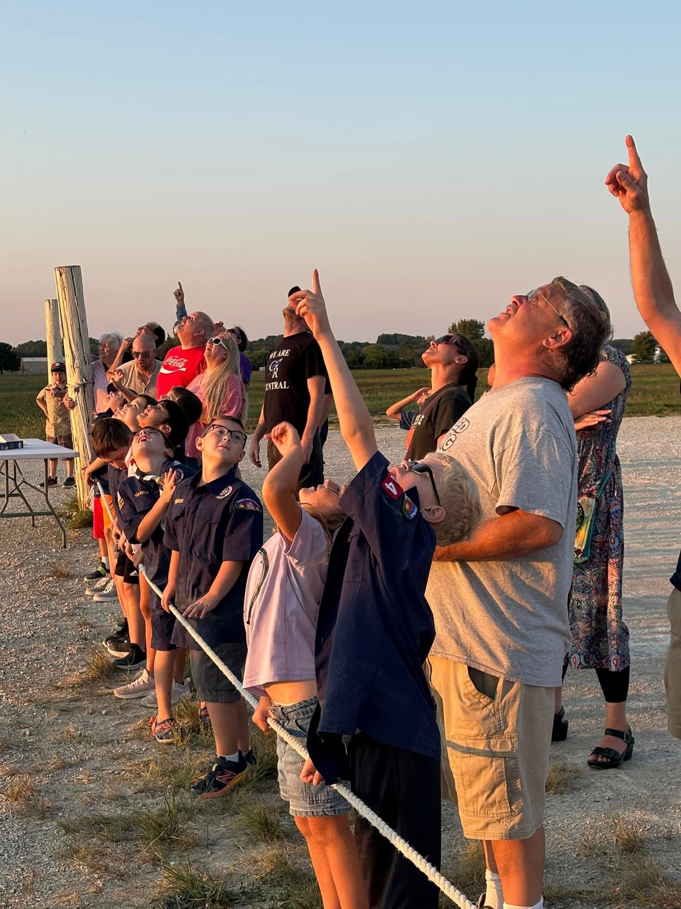 Pack 154 families watching a rocket launch